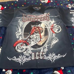 NWT Vintage Orange County Choppers Button Down Shirt 2XL OCC Gray Motorcycle
